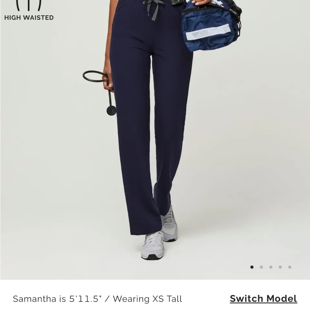 Figs High Waisted Livingston Basic Scrub Pants - Navy